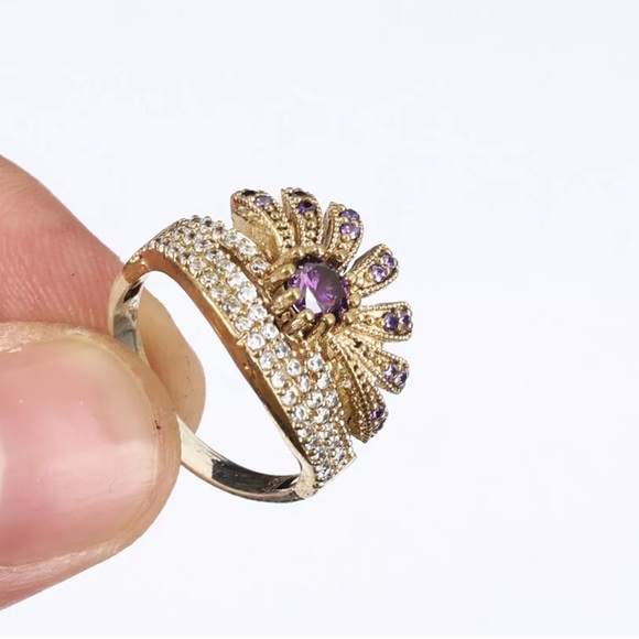 Vintage Jewelry - Sultan Ottoman Crown Amethyst Topaz Silver Ring Vintage Jewelry - Sultan Ottoman Crown Amethyst Topaz Silver Ring